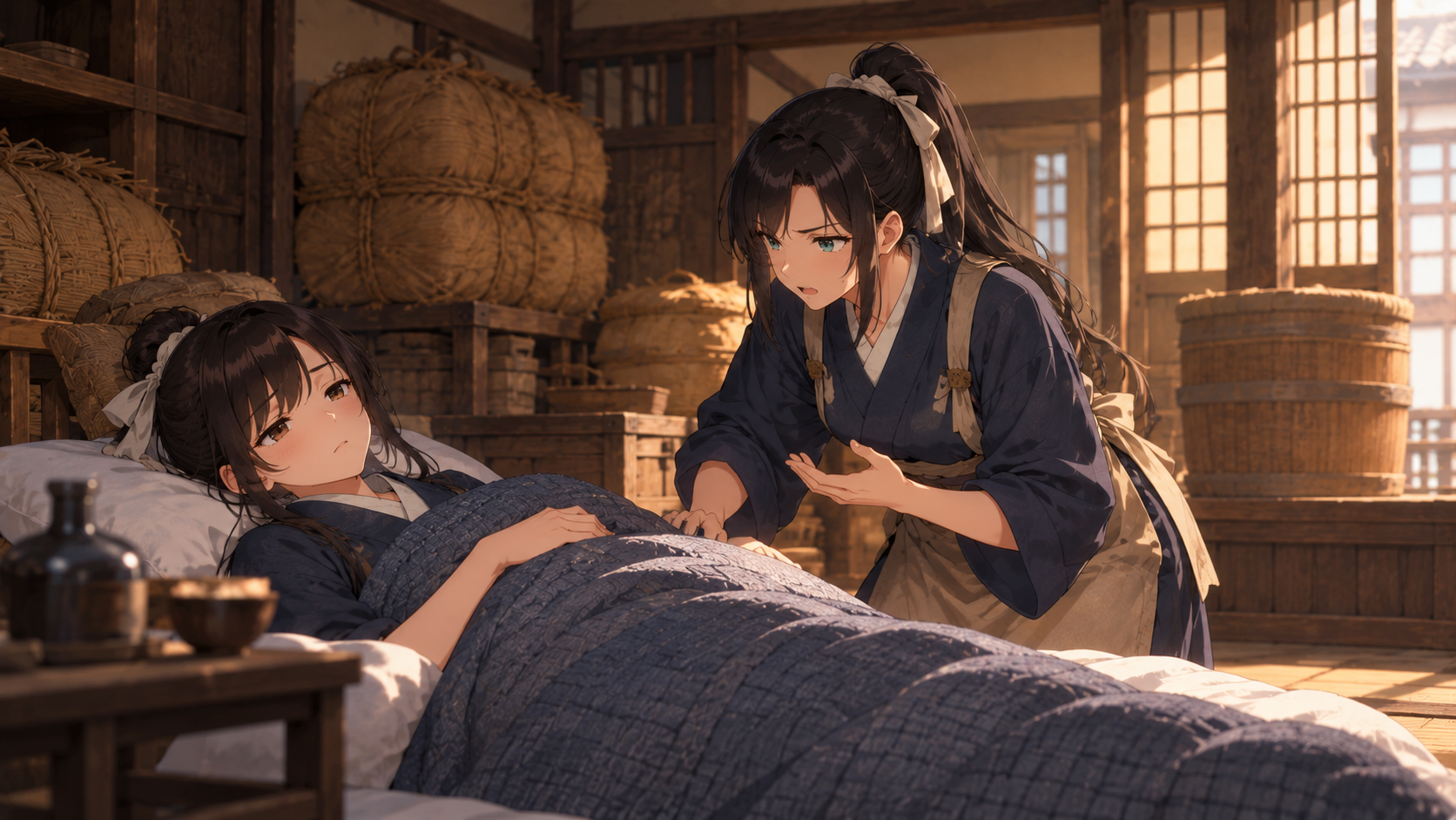 元気をなくし寝込む清蔵