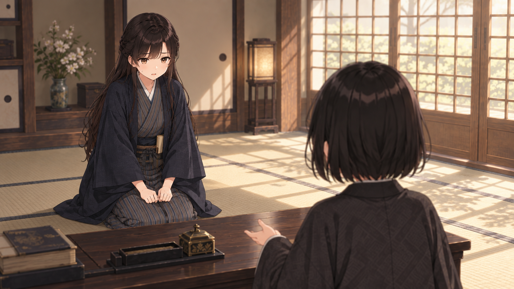 栴檀（せんだん）の木と、その根元に生える南縁草（なんえんそう）の話を始める大旦那