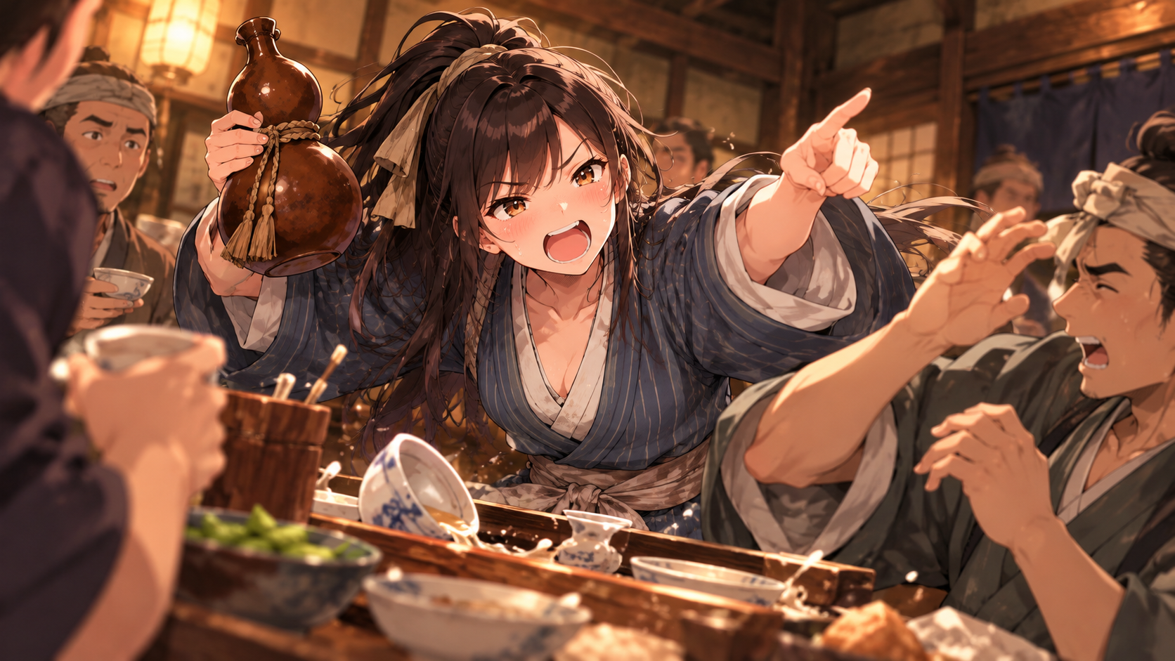 いつも酒を飲むと気が荒くなり、旅先でも揉め事を起こす熊五郎