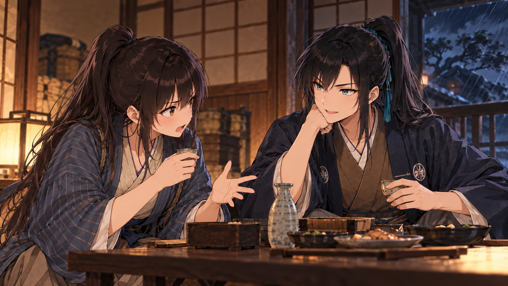 店へ帰ろうとする竹次郎だが、心配しすぎだとなだめる兄