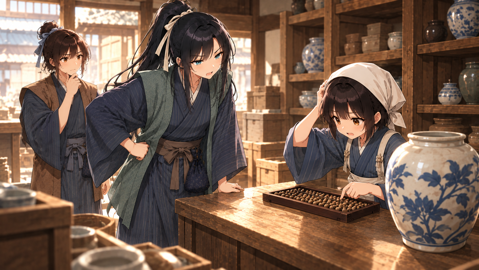 そろばんまで取り出して考え直す主人