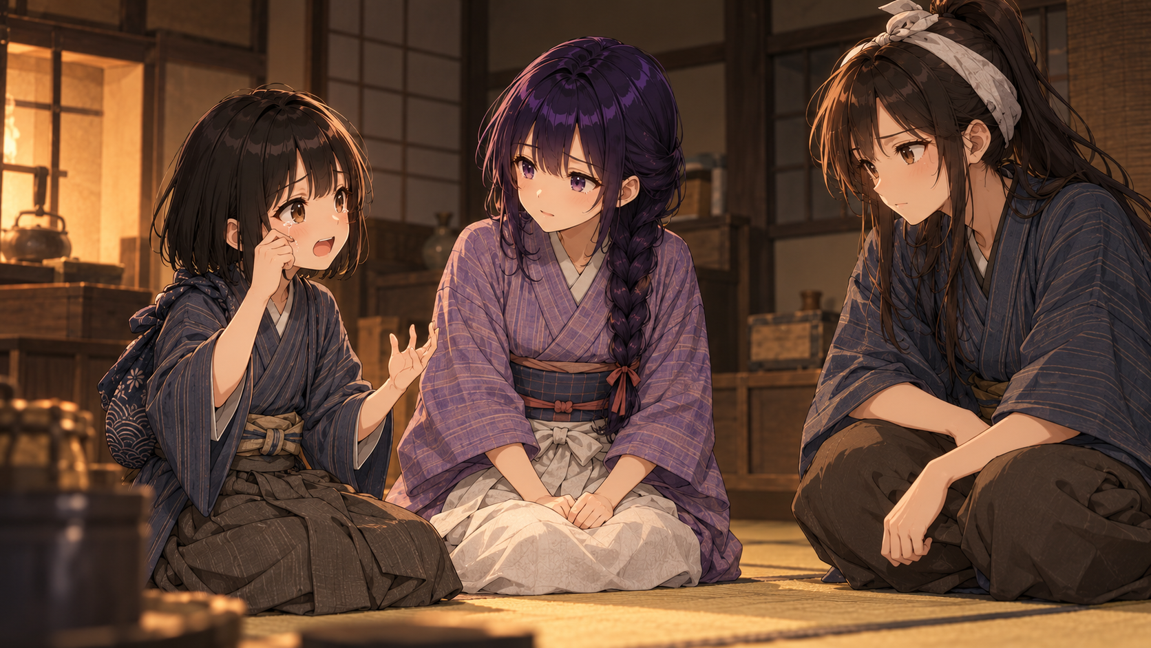 悪いことをしているという誤解が解けて泣き出す亀吉